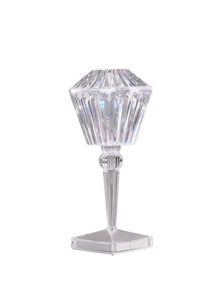 KUYING Creative Crystal Table Lamp Network Red Lotus Diamond Atmosphere Bedside Light Romantic Charging Rose Night Light  - Image 1
