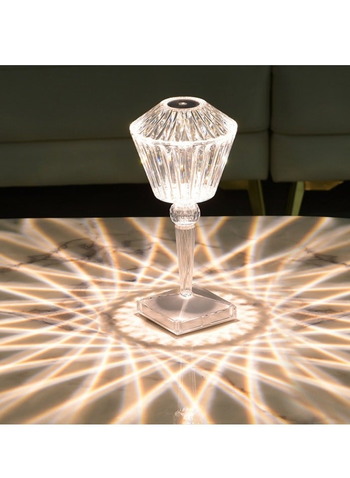 KUYING Creative Crystal Table Lamp Network Red Lotus Diamond Atmosphere Bedside Light Romantic Charging Rose Night Light  - Image 2