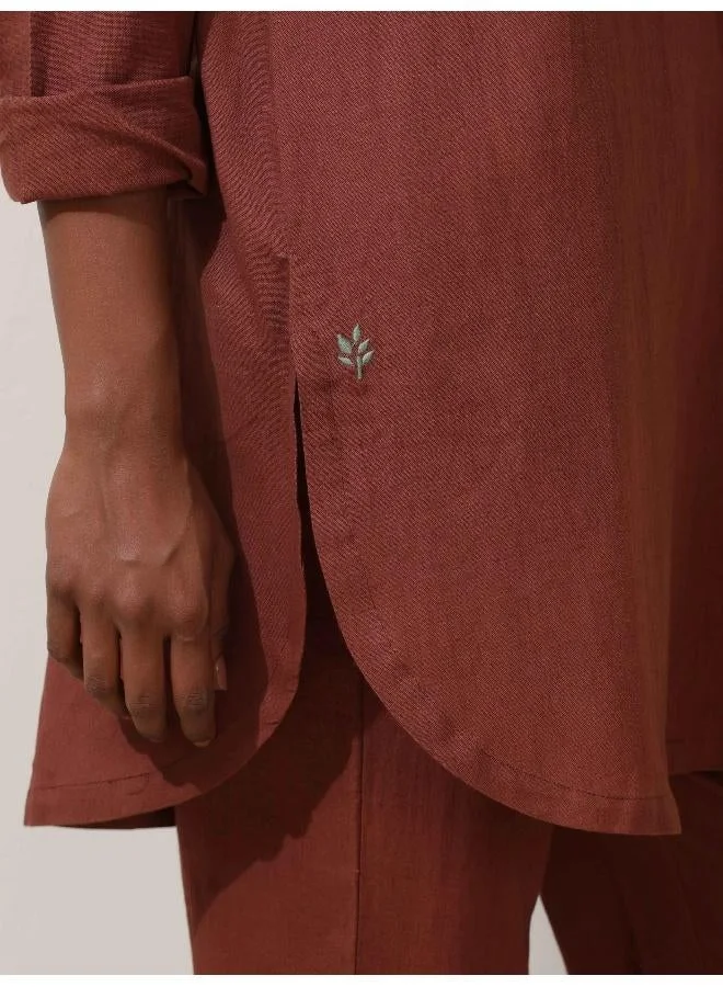 trueBrowns trueBrowns Brown Cotton Kurta Co-Ord Set