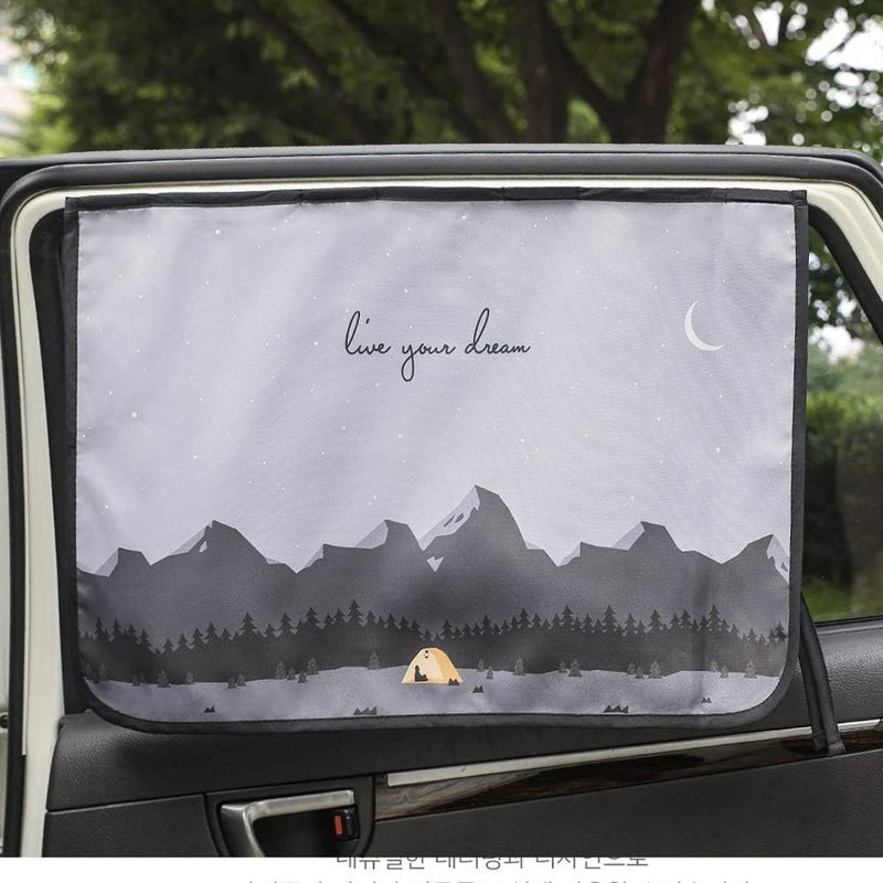 bebedeco Magnetic Car Sun Shade Curtain for Side Window – Sun Blocker and UV Protector for Baby, Kids, and Pets – Universal Fit with Built-in Magnets for Steel-Framed Door (Be-Camping Curtain) - Image 1