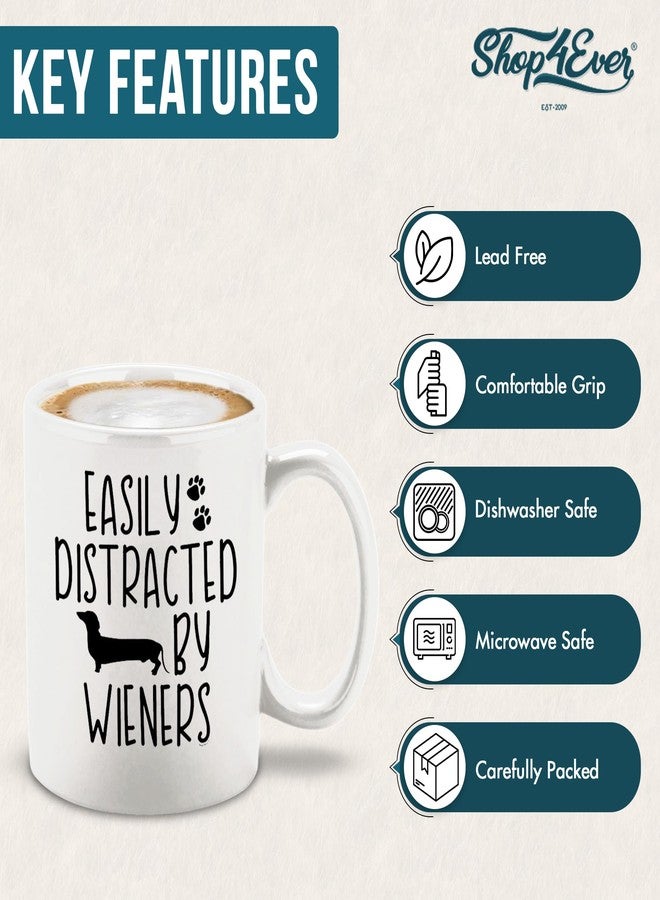 Shop4Ever هدية مميزة لمحبي كلاب الداشهند من متجر shop4ever: كوب قهوة/شاي أبيض من السيراميك بتصميم كلب داشهند مرح، سعة 11 أونصة، هدية رائعة لمحبي كلاب الداشهند من الآباء والأمهات. - Image 4