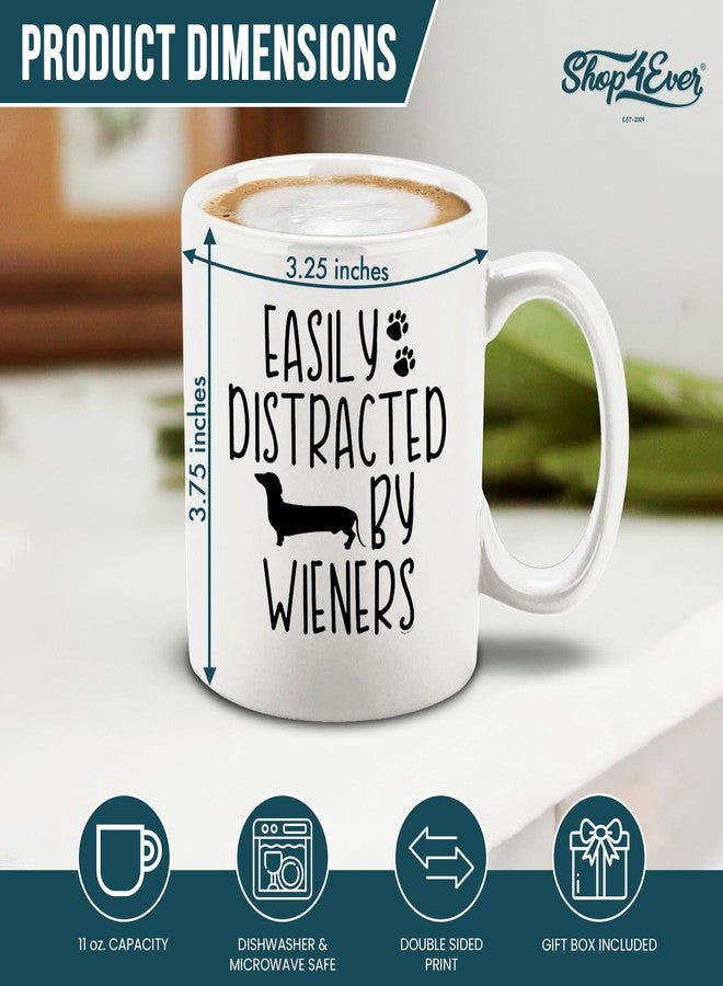 Shop4Ever هدية مميزة لمحبي كلاب الداشهند من متجر shop4ever: كوب قهوة/شاي أبيض من السيراميك بتصميم كلب داشهند مرح، سعة 11 أونصة، هدية رائعة لمحبي كلاب الداشهند من الآباء والأمهات. - Image 2