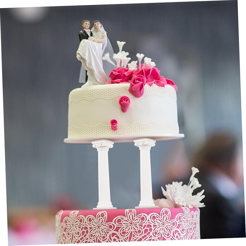 8 Pcs White Roman Column Cake Stand Wedding Centerpiece Cake Support Display - Image 5