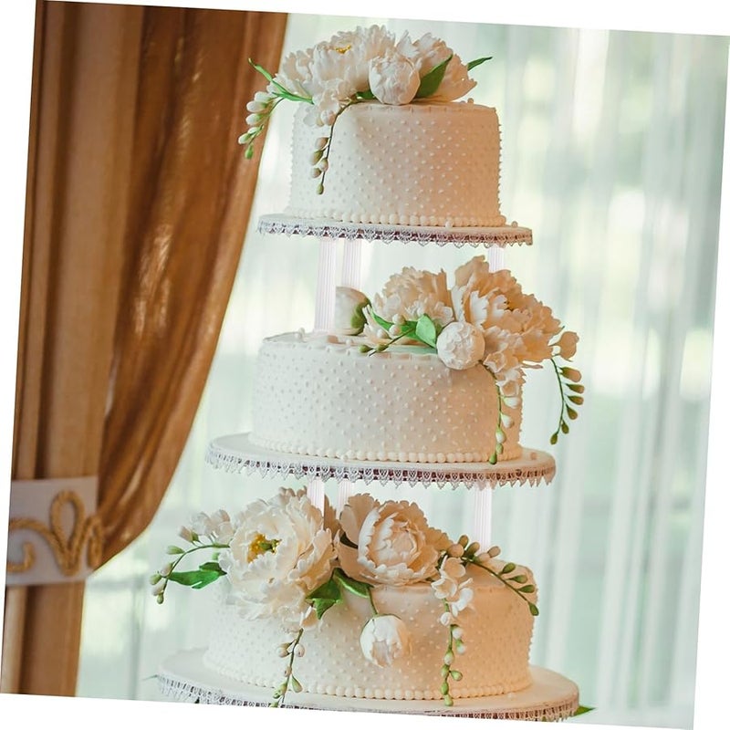8 Pcs White Roman Column Cake Stand Wedding Centerpiece Cake Support Display - Image 3