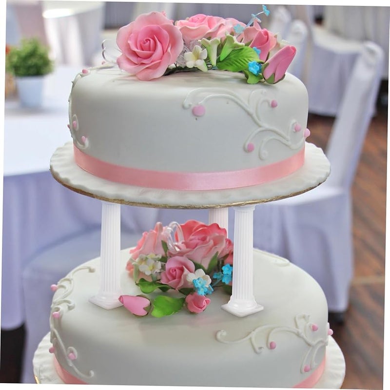 8 Pcs White Roman Column Cake Stand Wedding Centerpiece Cake Support Display - Image 4