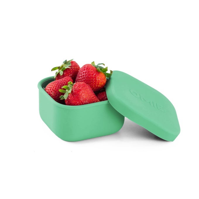BOX SILICONE LEAKPROOF SNACK CONTAINERS TO GO FOOD STORAGE CONTAINERS WITH LID SCHOOL LUNCH BENTO CONTAINER BPA FREE AIRTIGHT DISHWASHER AND FREEZER SAFE OVEN SAFE 94 OUNCES GREEN