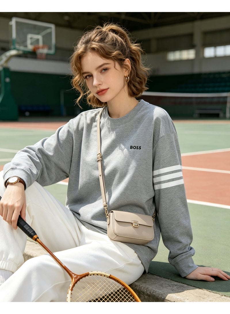 BOSS Unisex Crew Neck Sweatshirt Casual Daily Wear For Men And Women Light Grey - Image 4