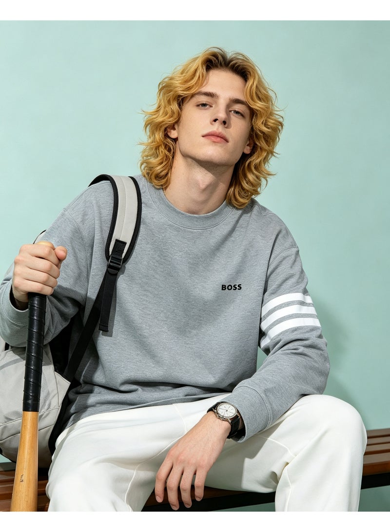 BOSS Unisex Crew Neck Sweatshirt Casual Daily Wear For Men And Women Light Grey - Image 1