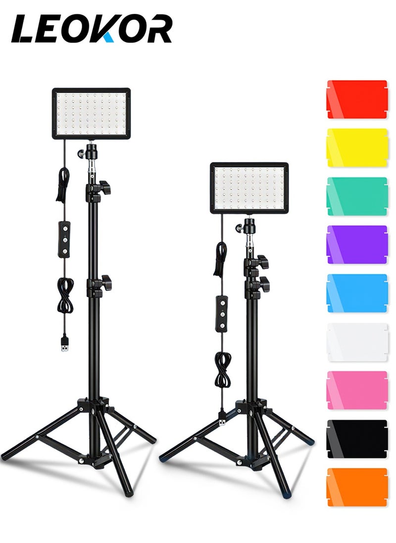 LEOKOR Studio LED Video Light Kit - 9 Color Filters,Adjustable Tripod,for Photo Video Streaming  - Image 1