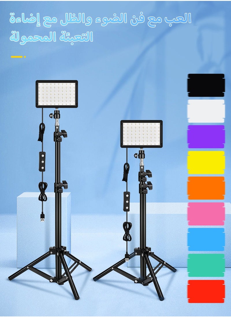 LEOKOR Studio LED Video Light Kit - 9 Color Filters,Adjustable Tripod,for Photo Video Streaming  - Image 2