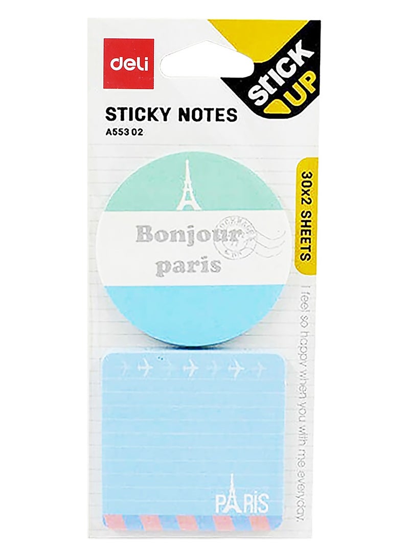 Deli 60 قطعة ملاحظات لاصقة بتصميم مطبوع بألوان متعددة - Image 1