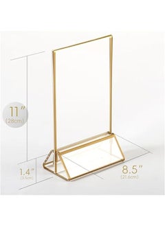 Generic Acrylic Gold Sign Holder,Wedding Table Numbers Picture Frames, Double Sided Menu Holders Picture Frames for Restaurants, Home, Photo Frames, Store (8.5 x 11- 12 Pack)  - Image 2