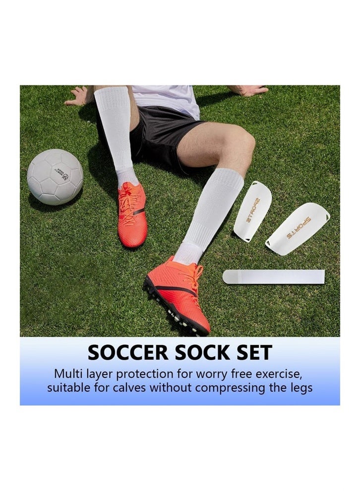 HOMESTAR Football Five-Piece Set, 1 Pair Grip Soccer Socks, 1 Pair Soccer Sleeve Socks with 1 Pair Shin Guards and 1 Shin Straps, 1 Storage bag - Image 5