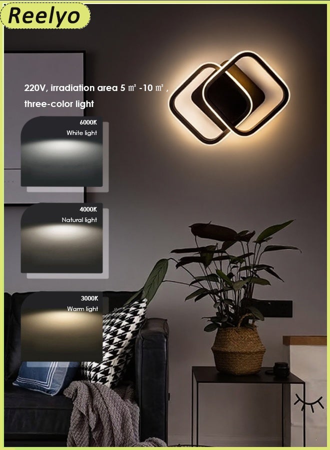 Reelyo Led Ceiling Lights Chandeliers Nordic Lights Indoor Lighting Adjustable Integrated Hanging Lamp Small Modern Led Pendant Light Three-colours For wall lamp Home Bedside Living Room Decoration Dining Tables Aisle Modern Light Nordic Iron Retro Loft Home Living Room Hanging Lamps Bedroom Luminaria Lighting, Kitchen Island Pendant Lights Fixtures BLACK - Image 1