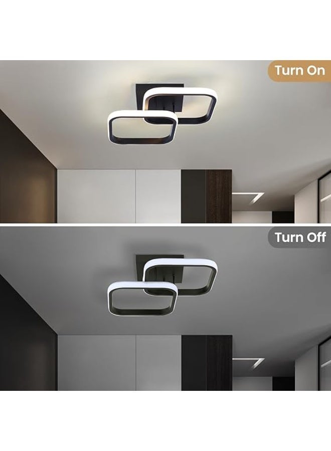 Reelyo Modern LED Ceiling Light, Adjustable Nordic Pendant Chandelier, 3-Color Dimmable, Dual Installation (Wall Lamp / Ceiling Lamp), Close to Ceiling Light Fixtures Square Design Flush Mount Ceiling Light For Hallway Porch Stair Closet Basement Bedroom Living Room Dining Table Kitchen Island Aisle Entrance, Black - Image 5