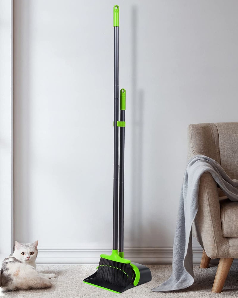 YANXUS Broom and Dustpan Set for Home, Upgrade 52" Long Handle Broom and Dustpan Set, Broom with Dustpan Combo Set for Home Kitchen Room Office Lobby Indoor Floor Cleaning - Image 2