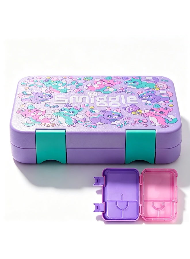 Smiggle Girls Cute Candy Cat Cartoon Divided Lunch Box Imported Tritan Inner Tray BPA Free Leakproof School Food Container - Image 1