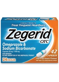 Zegerid OTC Zegerid OTC Heartburn Relief, 24 Hour Stomach Acid Reducer Proton Pump Inhibitor With Omeprazole and Sodium Bicarbonate, Capsules, 42 Count  - Image 1