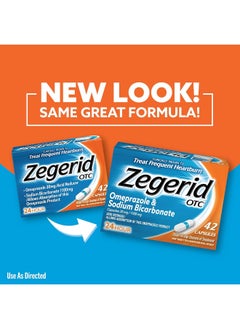 Zegerid OTC Zegerid OTC Heartburn Relief, 24 Hour Stomach Acid Reducer Proton Pump Inhibitor With Omeprazole and Sodium Bicarbonate, Capsules, 42 Count  - Image 2