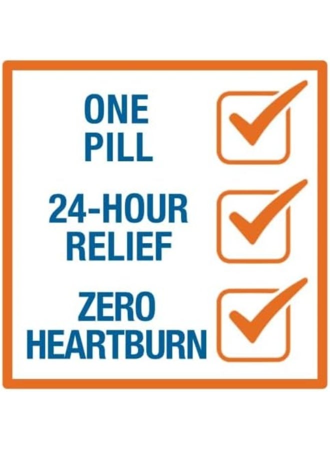 Zegerid OTC Heartburn Relief, 24 Hour Stomach Acid Reducer Proton Pump Inhibitor With Omeprazole and Sodium Bicarbonate, Capsules, 42 Count