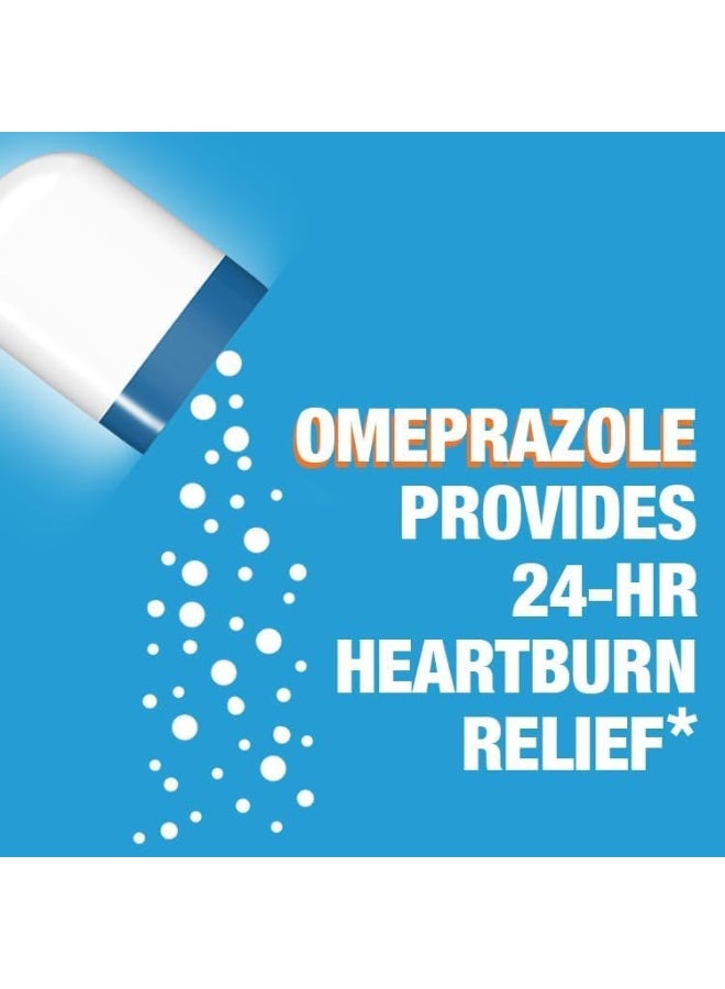 Zegerid OTC Heartburn Relief, 24 Hour Stomach Acid Reducer Proton Pump Inhibitor With Omeprazole and Sodium Bicarbonate, Capsules, 42 Count