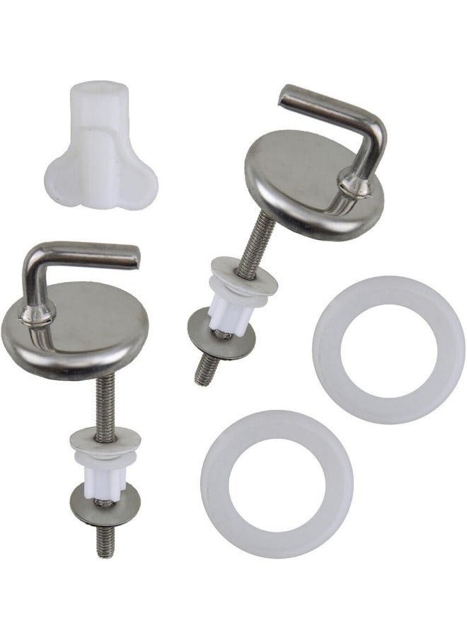 Biella Biella™ Toilet Seat Cistern Hinges Flush Toilet Cover Mounting Connector-Adjustable Anti Rust Hinge Set  - Image 2