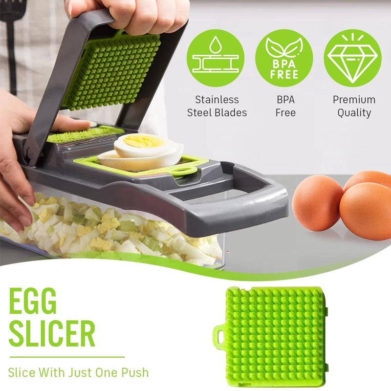 Foscadit Onion Chopper 16 in 1 Salad Chopper Food Dicer Veg Chopper Mandoline Vegetable Slicer Veg Chopper and Dicer Food Chopper Manual Mandolin Slicer Onion Slicer Onion Cutter - Image 4