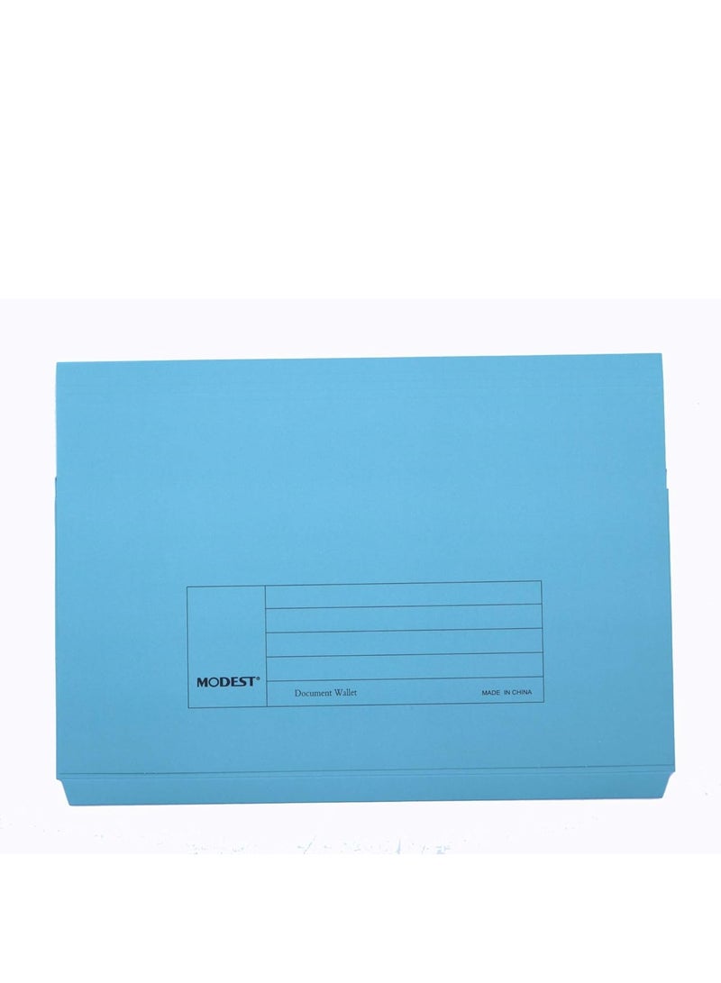 MODEST DOCUMENT WALLET FOLDER FULL FLAP/COVER F4 300GSM BLUE MS329-50   PCS - Image 3