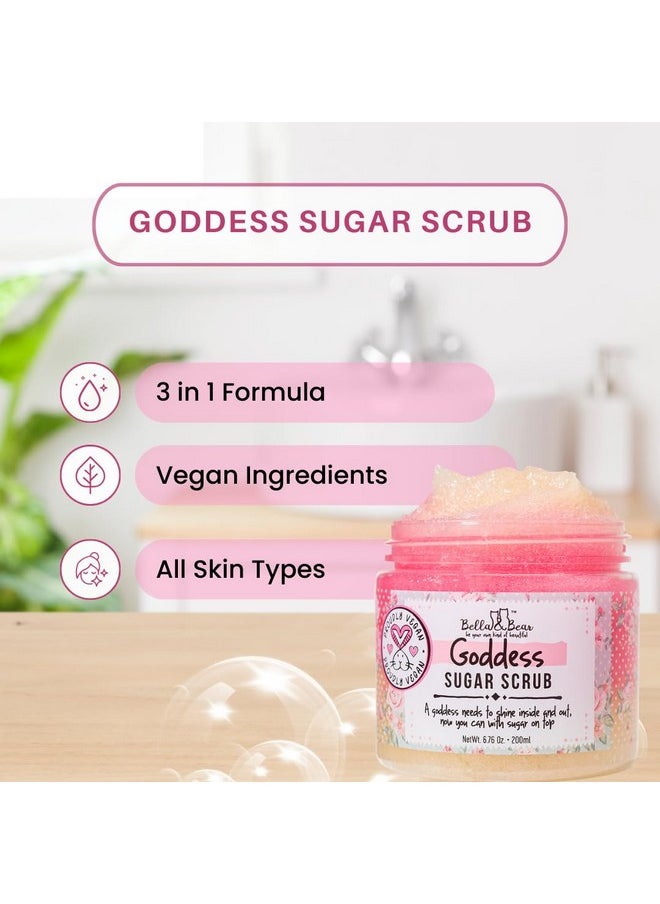 Bella and Bear Bella & Bear Gift Set - 3-in-1 Body Scrub & Goddess Body Butter in Glossy Pink Box - Vegan, Cruelty-Free, Mango-Pineapple-Coconut Scent  - Image 5