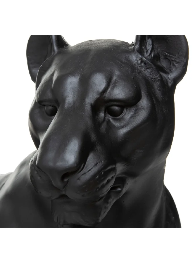 atmosphera Decorative Aylan Polyresin Reclining Leopard Statue Black 38 x 80 x 39 cm 187936
