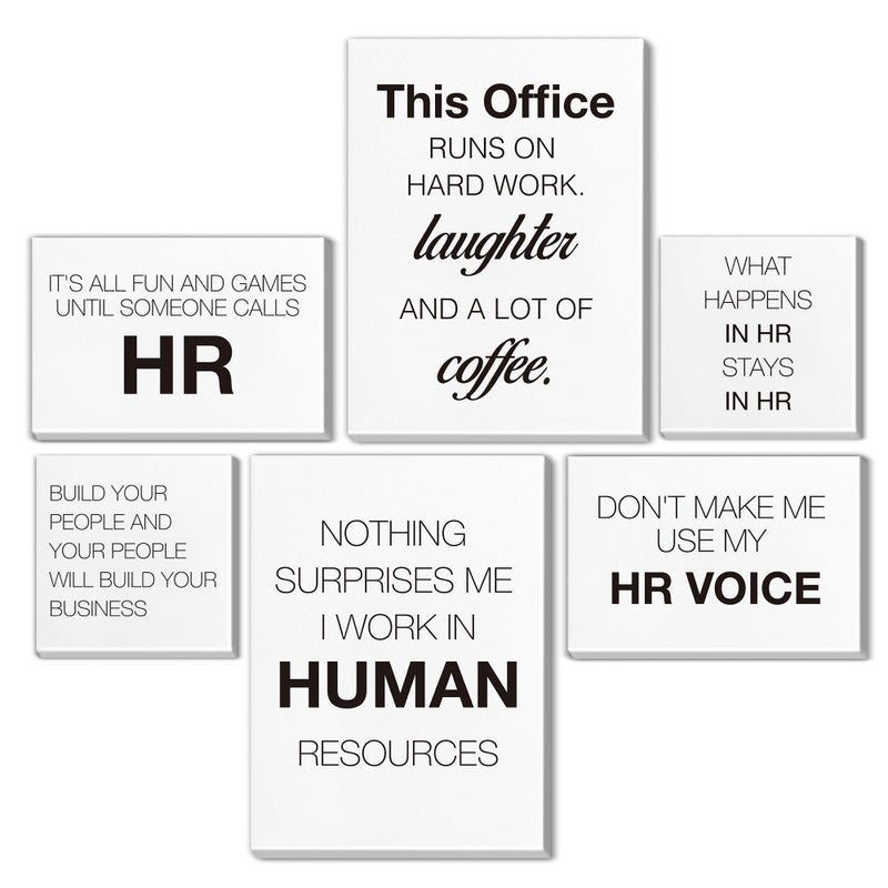 Nvhai HR Office Decor Human Resources Office Artwork Wall Decor Modern Human Resource Posters Set of 6 Framed Canvas Funny HR Gifts - Image 2