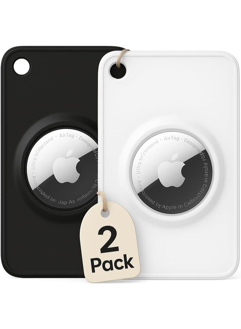 2-Pack Ultra-Thin Airtag Wallet Holders,Sleek and Compact Card Cases Designed Specifically for Air Tag - Ideal for Use in Purses, Handbags, Backpacks, Wallets, and Clutch Bags - for Passport Holder for Travel Women -  (Black & White) - Image 1