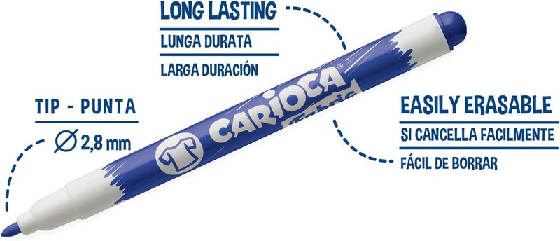 CARIOCA Whiteboard Finetip Marker Wallet 8pcs - Image 3