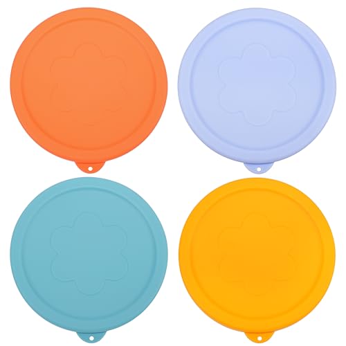 LUVCOSY 4 Cup Silicone Replacement Lids Storage Cover for Pyrex 7201-PC Glass Bowls (Container not Included) 4 Pack Microwave, Dishwasher and Freezer Safe - Image 1