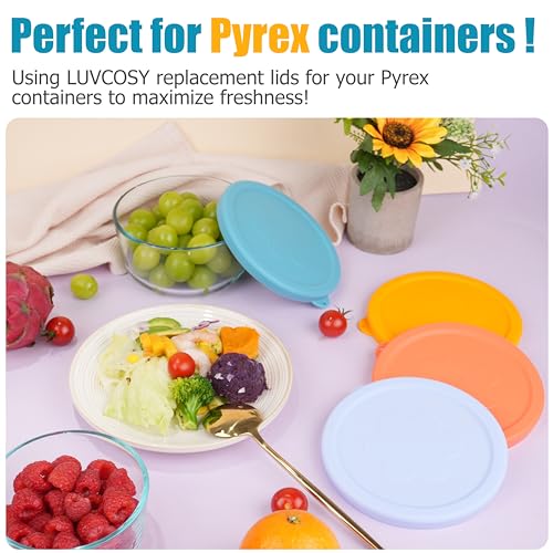 LUVCOSY 4 Cup Silicone Replacement Lids Storage Cover for Pyrex 7201-PC Glass Bowls (Container not Included) 4 Pack Microwave, Dishwasher and Freezer Safe - Image 5