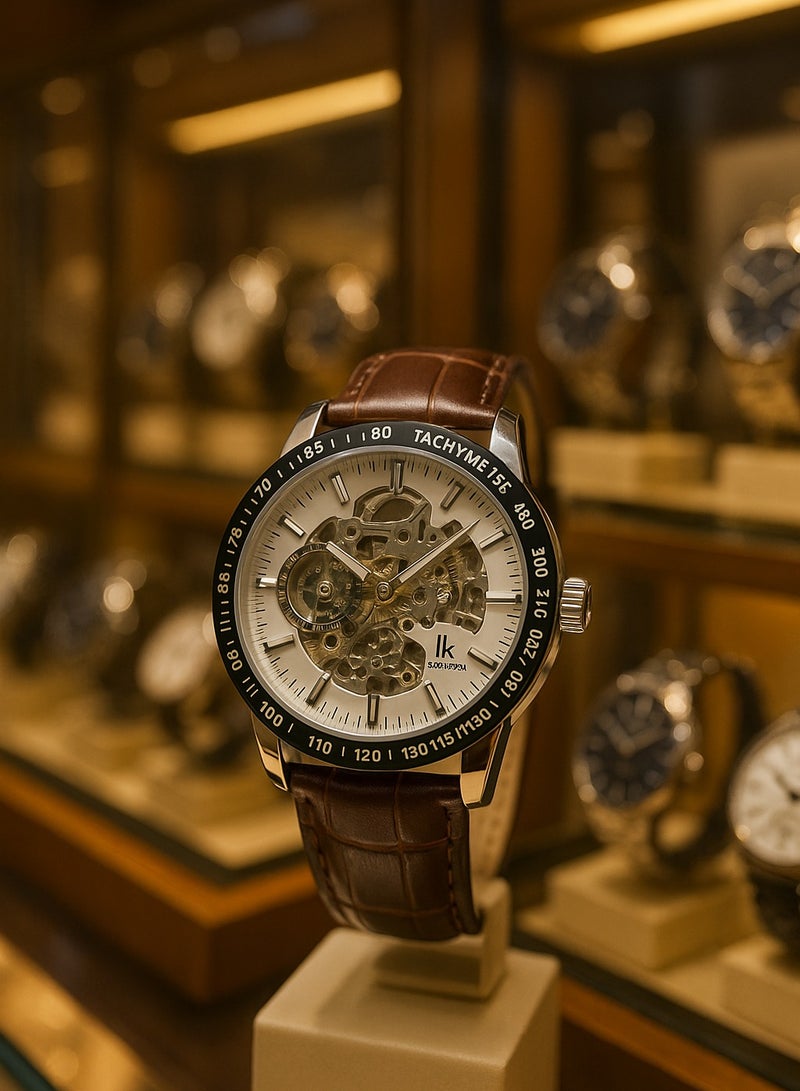 آي كيه كولورينج ساعة أوتوماتيكية مقاومة للماء بحزام جلدي  للرجال - Image 3