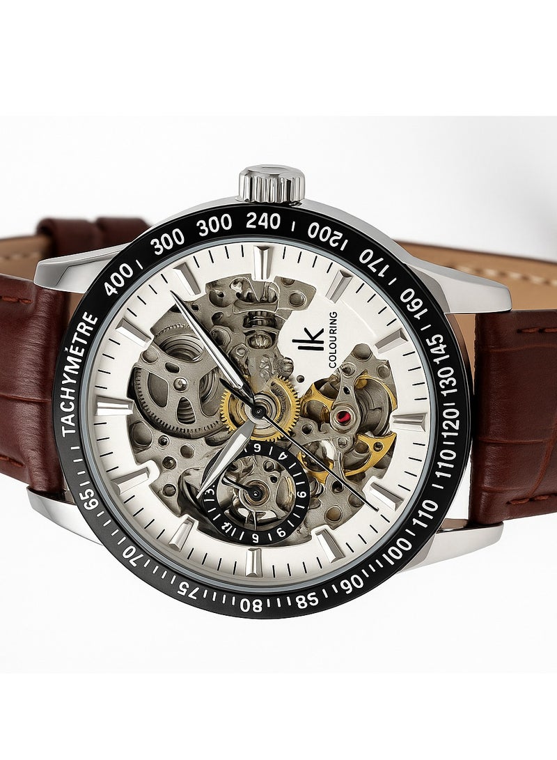 آي كيه كولورينج ساعة أوتوماتيكية مقاومة للماء بحزام جلدي  للرجال - Image 4