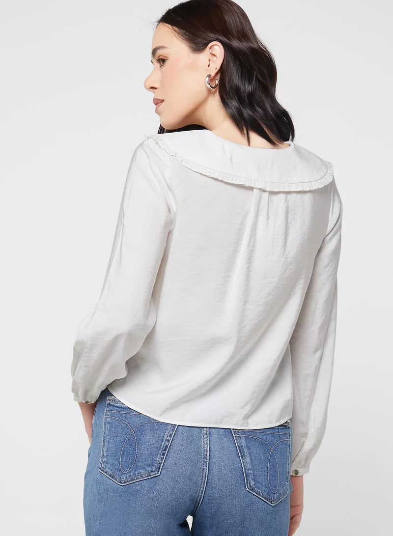 WHISTLES Button Detail Knitted Top