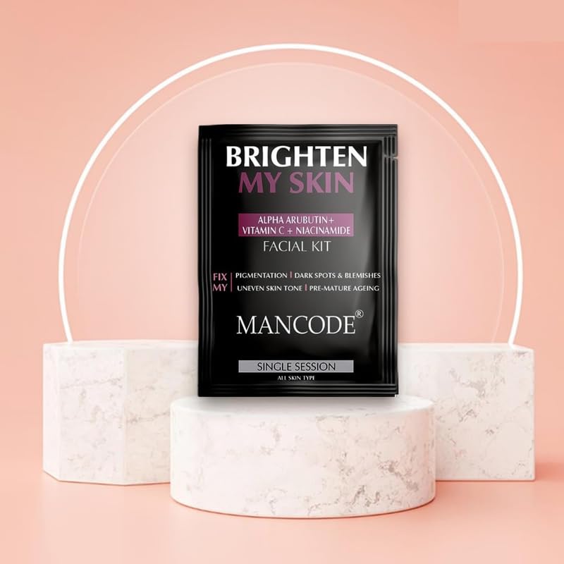 MAN CODE Mancode Brighten My Skin Facial Kit for Men 58 g SalonLike Glowing Skin in 6 Easy Steps Improves Skin Texture Instant Glow Suitable for all skin types  - Image 2