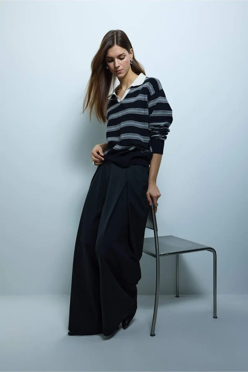 DeFacto Oversize Fit Polo Collar Pullover