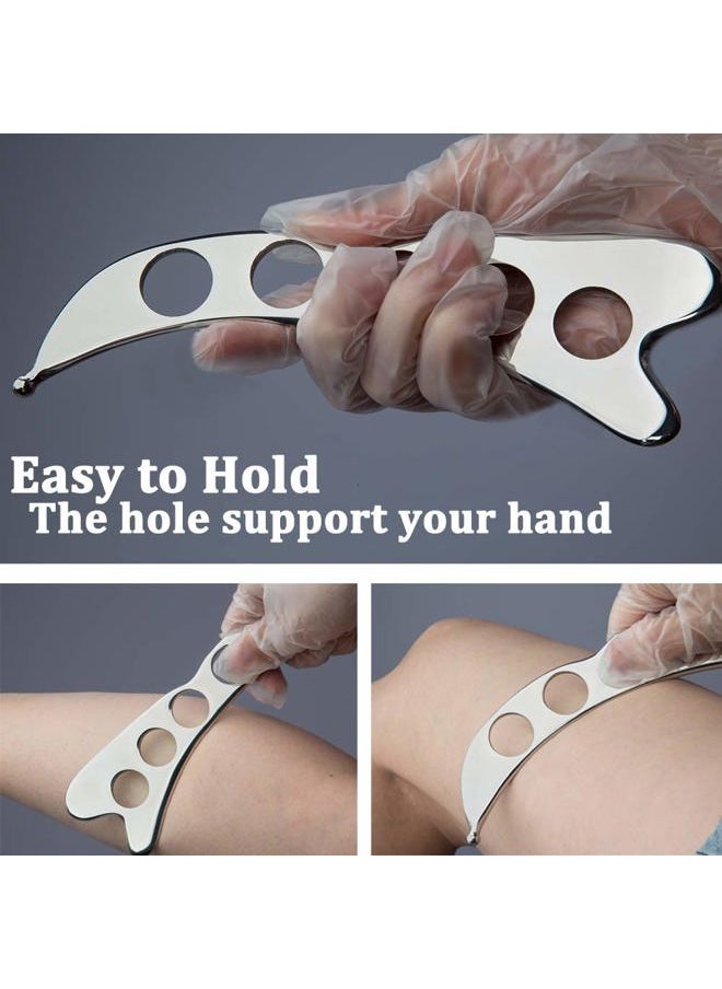 Feelfree Sport Stainless Steel Guasha Scraping Massage Tool for Soft Tissue, Physical Therapy Stuff Used for Back, Legs, Arms, Neck, Shoulder  - Image 2
