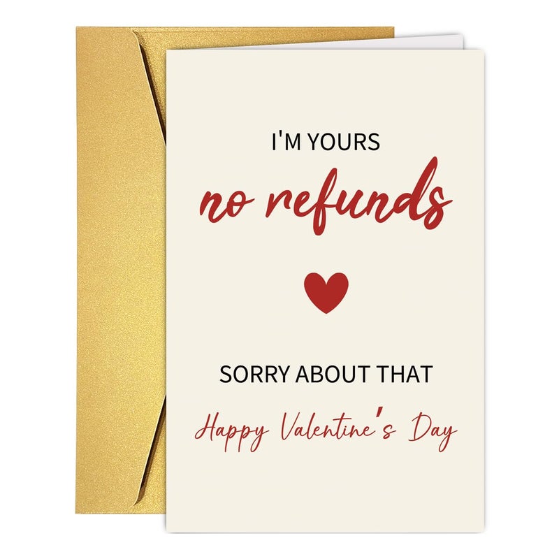 Bhiosng Romantic Happy Valentine's Card For Him Her, Funny Valentine's Day Card&Gift for Husband Wife Boyfriend Girlfriend Women Men, Humorous Valentines Day Gift for Partner Couple - Image 1
