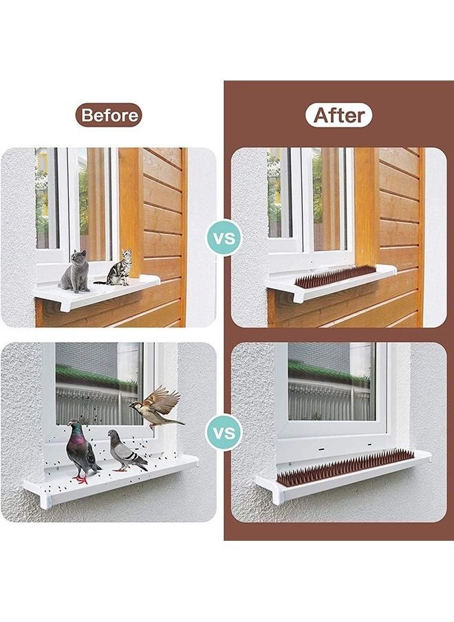 Arabest Bird Spikes, 20 Pack Bird Nails for Birds, Pigeons, Squirrels, Crows, Cats, Bird Defensive Nails for Outdoors, Keep Birds Away, Plastic Fence Nails for Railings and Roofs (Brown) - Image 2