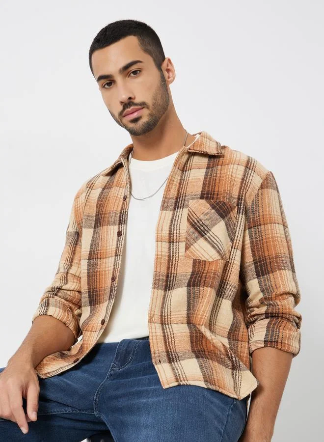ستايلي قميص فلانيل كاروهات بقصة واسعة