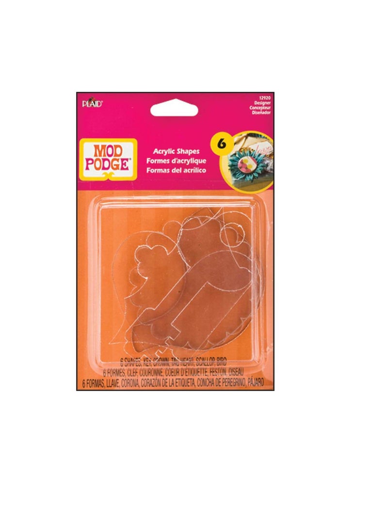 Mod Podge - Mod Podge Acrylic Shapes 6pcs Designer - Image 1