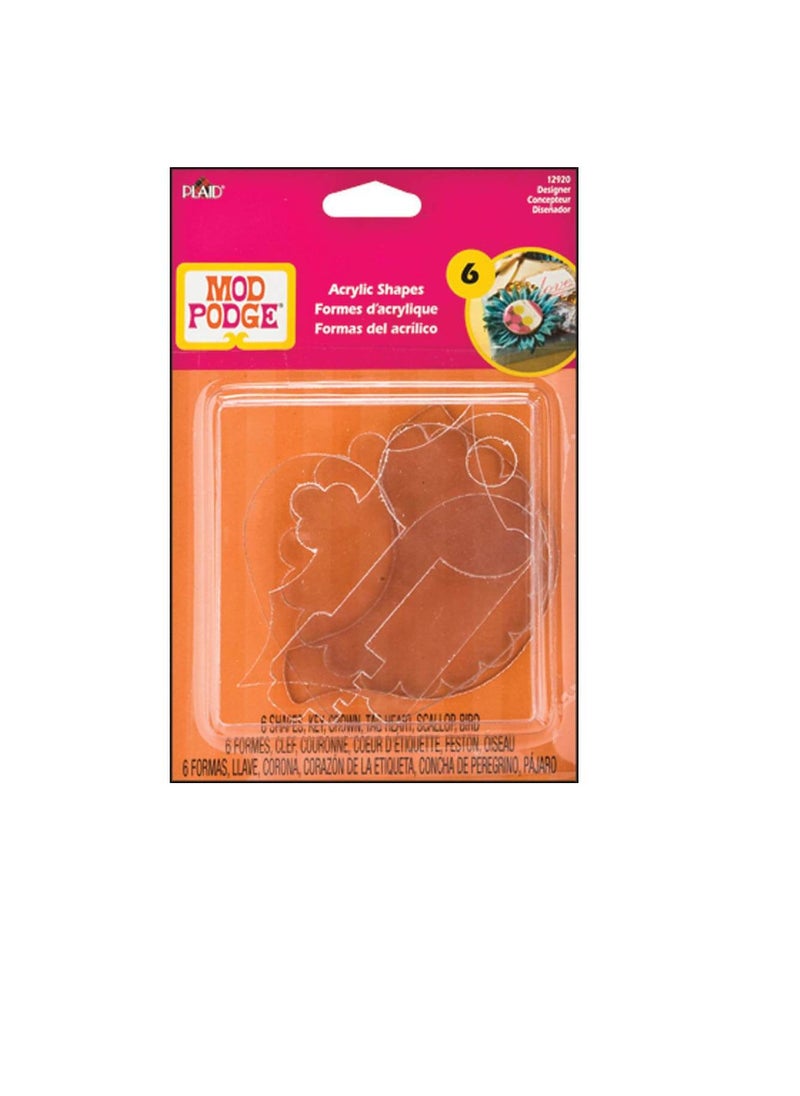 Mod Podge - Mod Podge Acrylic Shapes 6pcs Designer - Image 1