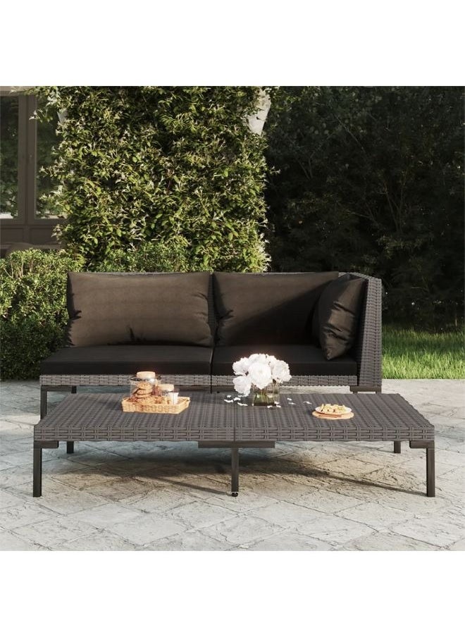 vidaxl vidaXL Garden Sofa with Cushions Half Round Poly Rattan  - Image 1