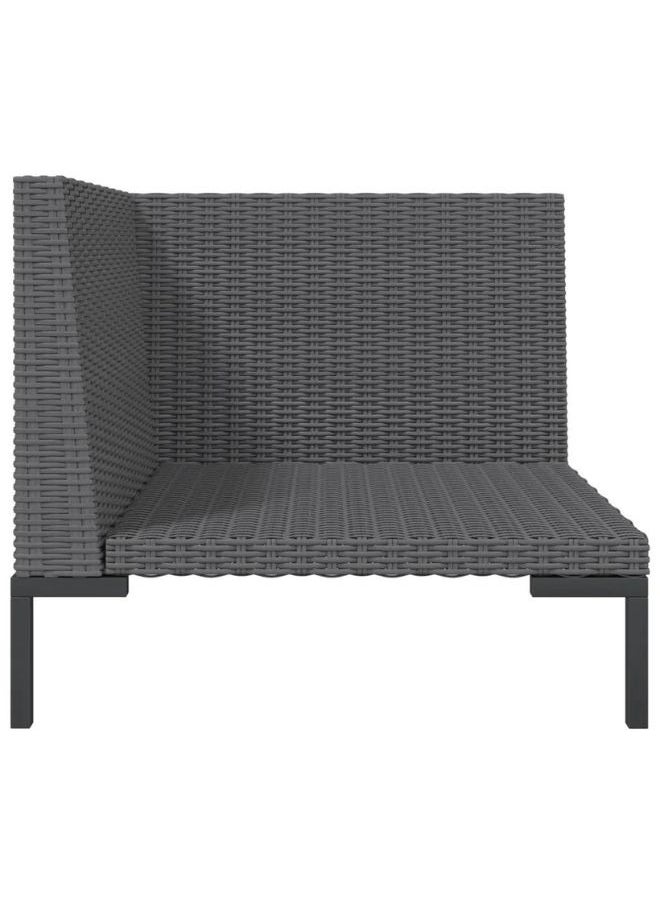 vidaxl vidaXL Garden Sofa with Cushions Half Round Poly Rattan  - Image 2