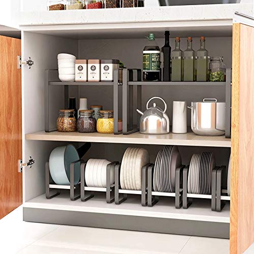 KODENG Kitchen Cabinet Storage Shelves Plates Dishes Chopping Board Storage Rack Bowl Cup Holder Multifunction Kitchen Closet Organizer L - Image 1