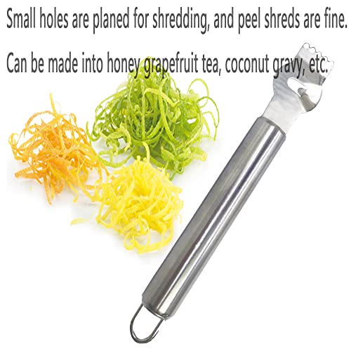 CaoXiong 2 Pack Stainless Steel Lemon Zester Grater with Hole Citrus Orange Peeling Tool Fruit Peelers With Specially Designed Channel Knife and Hanging Loop Kitchen Fruit Peeler Tool for Kitchen & Bar - Image 5